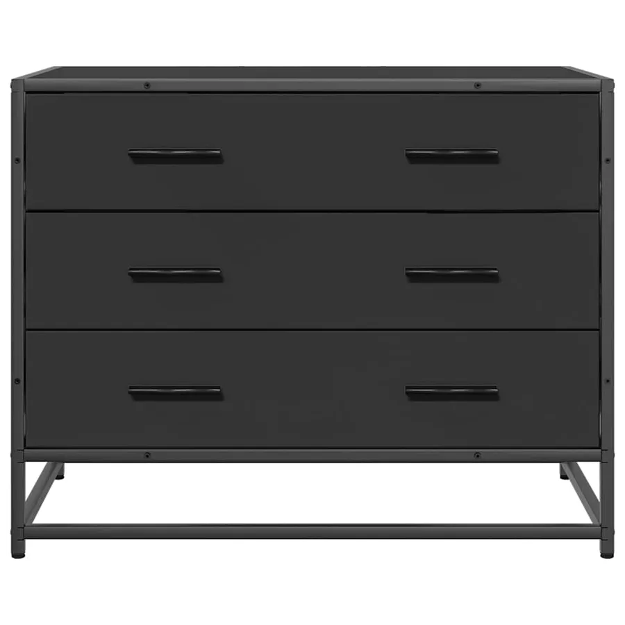 Armoire à tiroirs noir 70x41x56 cm bois d'ingénierie - 4