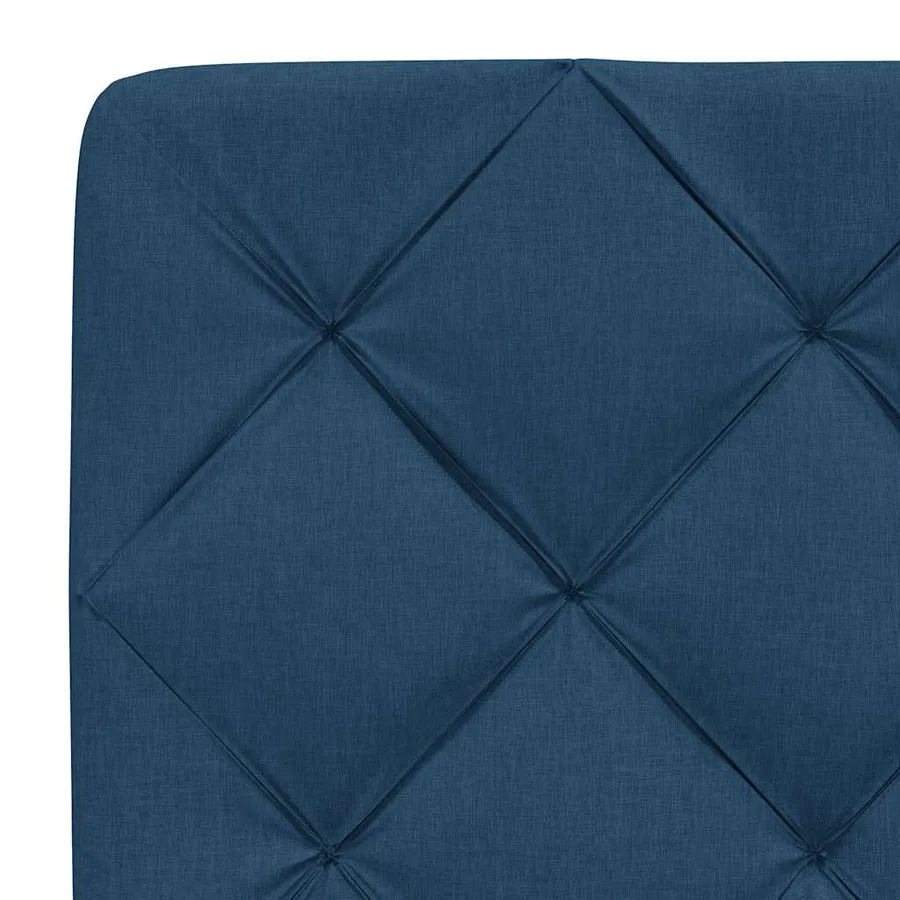 Cadre de lit sans matelas bleu 140x200 cm tissu - 11