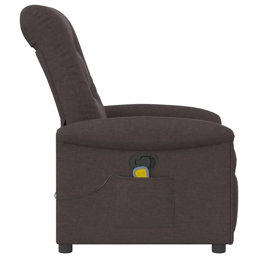 Fauteuil de massage inclinable Marron foncé Tissu - 4