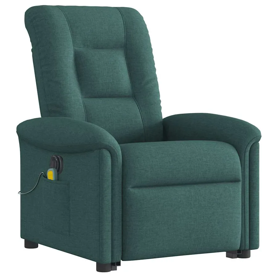 Fauteuil inclinable de massage électrique Vert foncé Tissu - 4