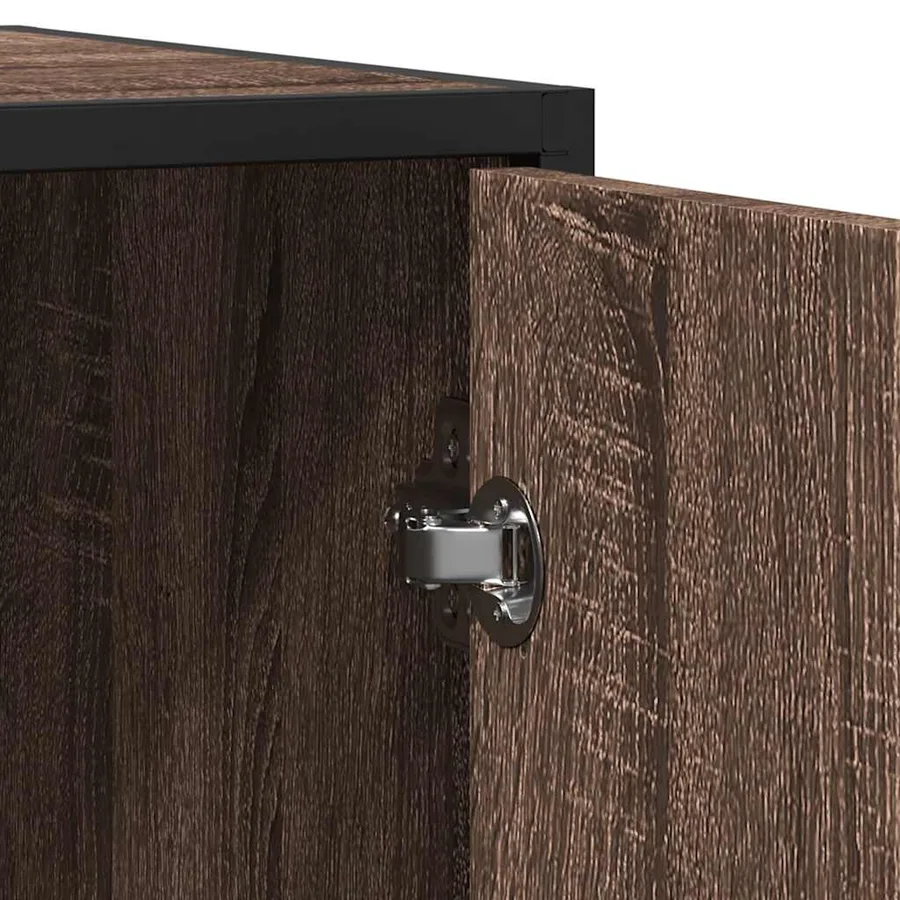 Buffet chêne marron 94x35x76 cm bois d'ingénierie - 8