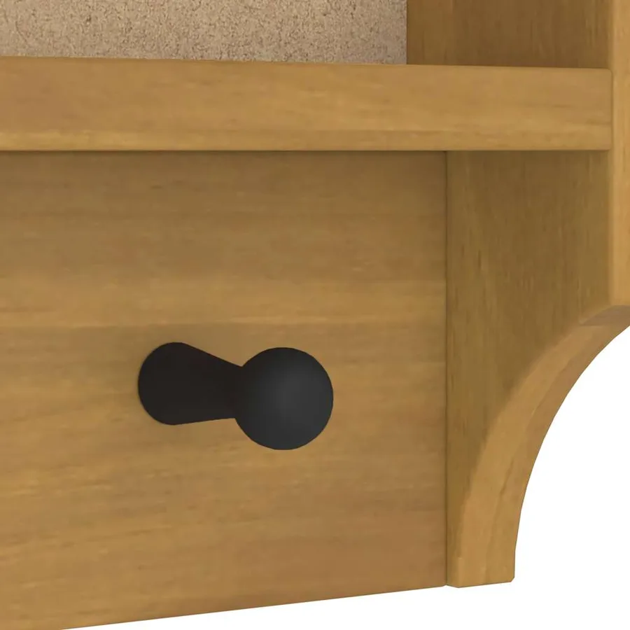 Porte-manteau mural SANDNES 45x12x35 cm bois massif pin - 9