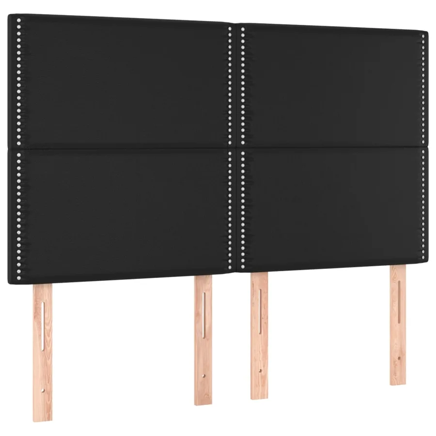 Sommier à lattes de lit avec matelas Noir 140x200 cm Similicuir - 5