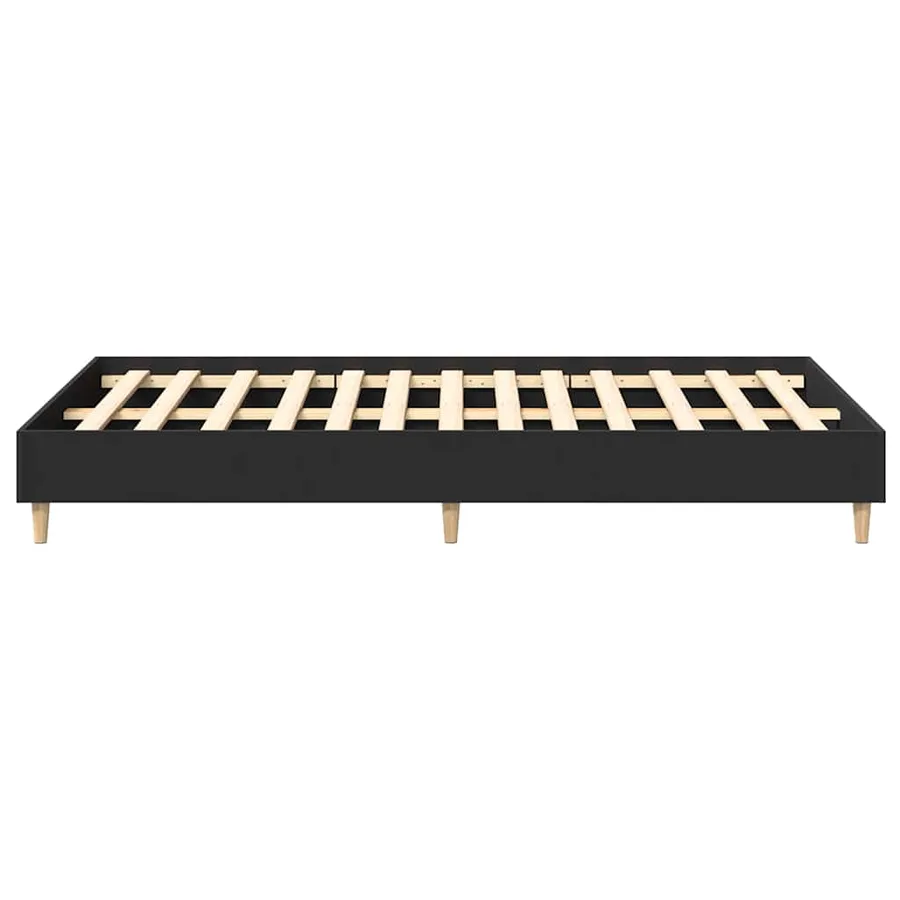 Cadre de lit sans matelas noir 135x190 cm bois d'ingénierie - 6