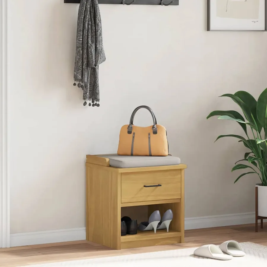 Banc de couloir SANDNES 45x40x50 cm bois de pin massif