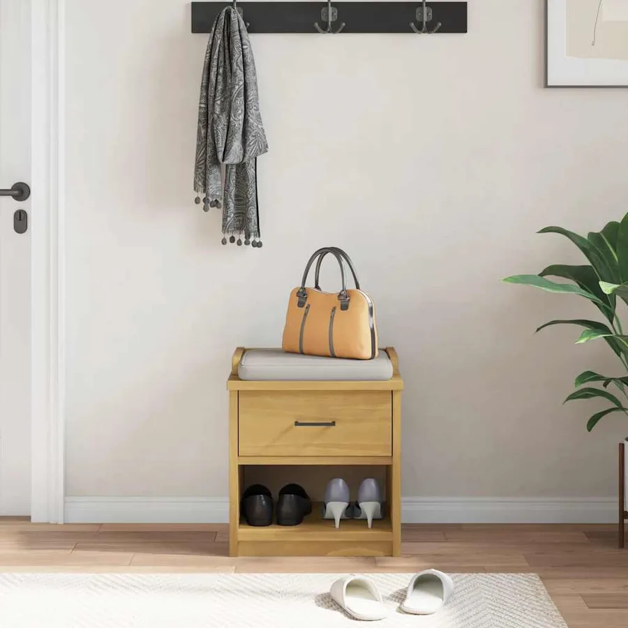 Banc de couloir SANDNES 45x40x50 cm bois de pin massif - 3