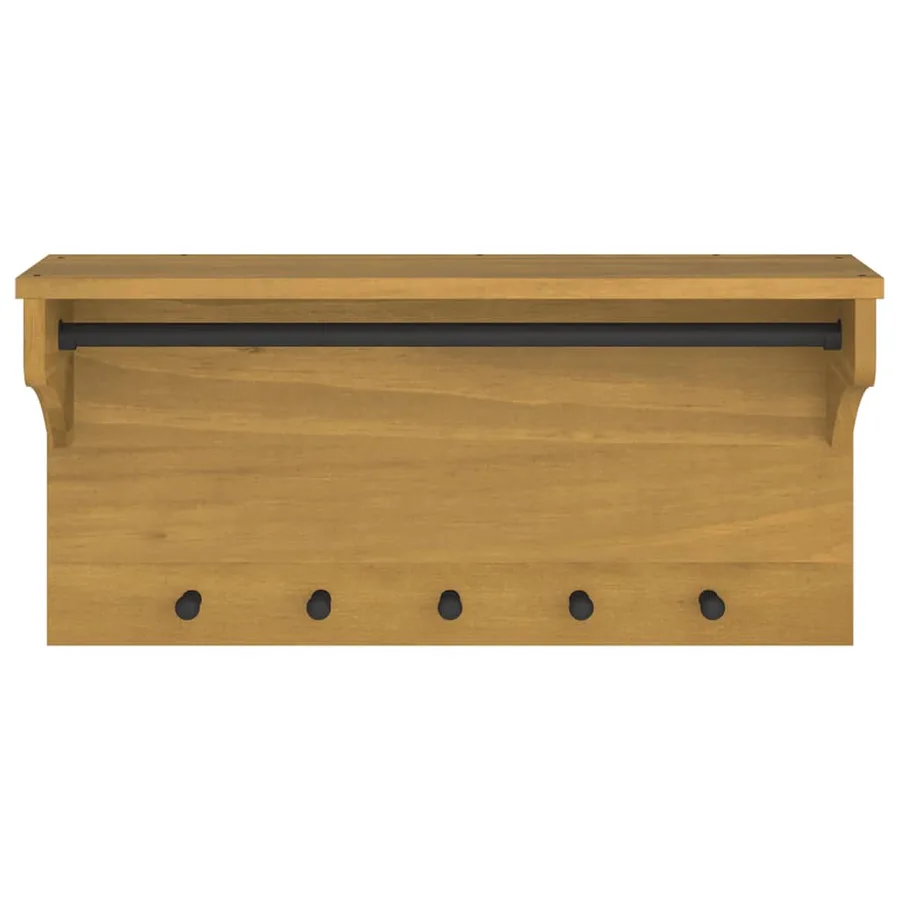 Porte-manteau mural SANDNES 87x30x42 cm bois massif pin - 5