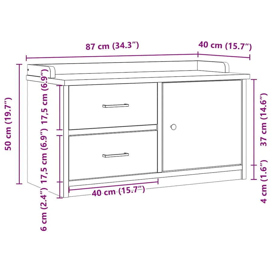 Banc de couloir SANDNES blanc 87x40x50 cm bois de pin massif - 12