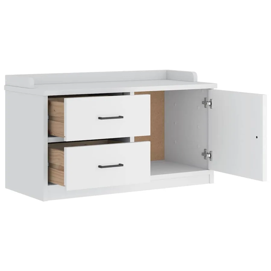 Banc de couloir SANDNES blanc 87x40x50 cm bois de pin massif - 6