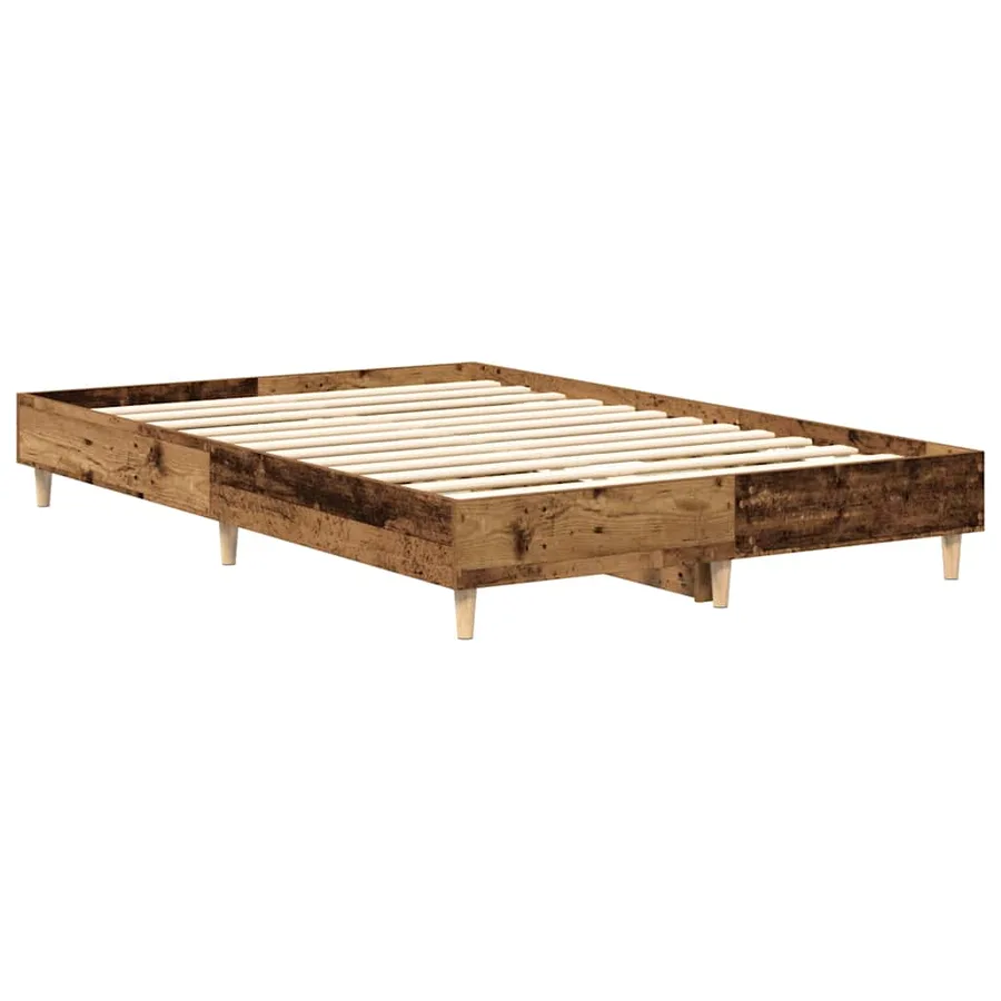 Cadre de lit sans matelas vieux bois 135x190 cm bois ingénierie - 7