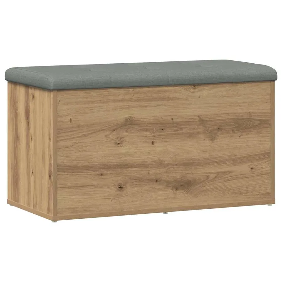Banc de rangement Chêne artisanal 82x42x45 cm Bois d'ingénierie - 2