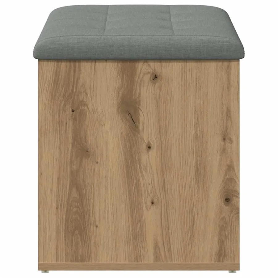 Banc de rangement Chêne artisanal 82x42x45 cm Bois d'ingénierie - 4