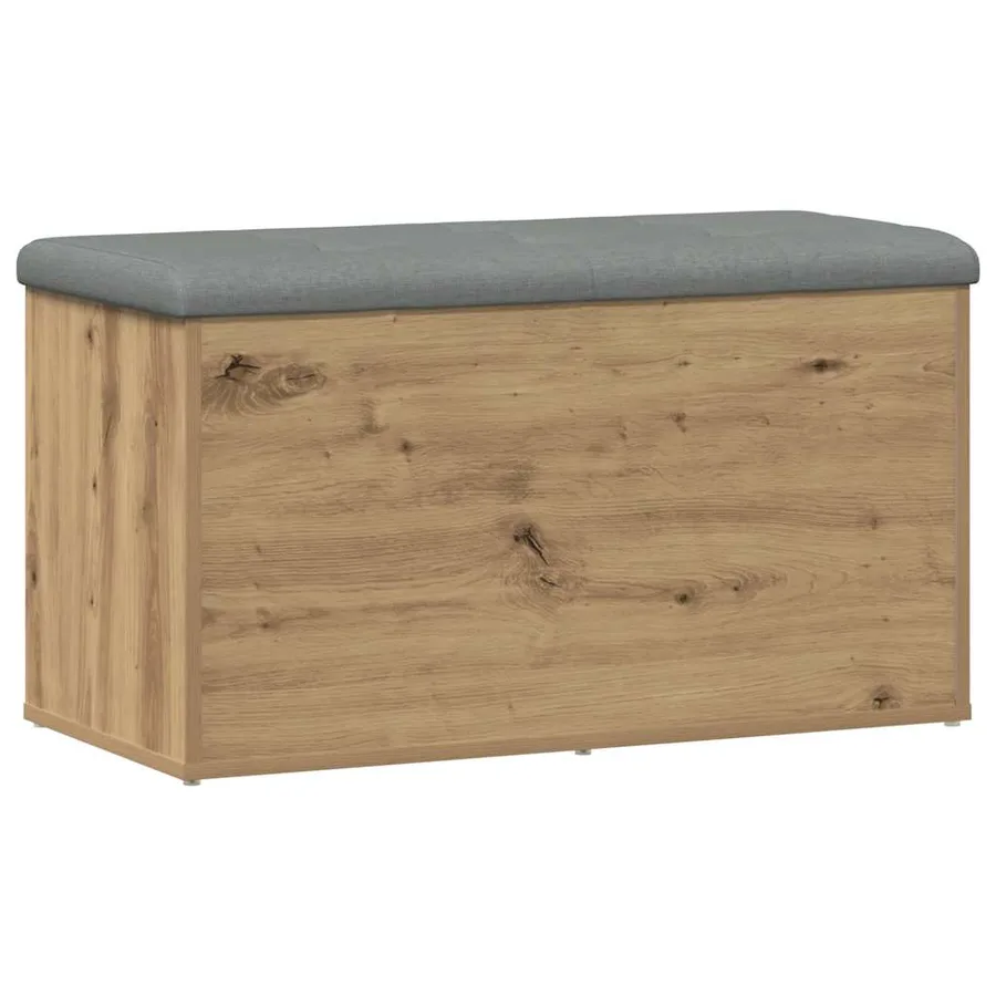 Banc de rangement Chêne artisanal 82x42x45 cm Bois d'ingénierie - 6