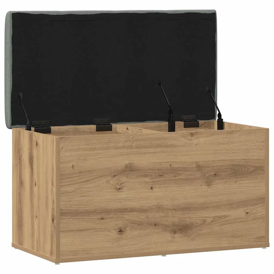 Banc de rangement Chêne artisanal 82x42x45 cm Bois d'ingénierie - 7
