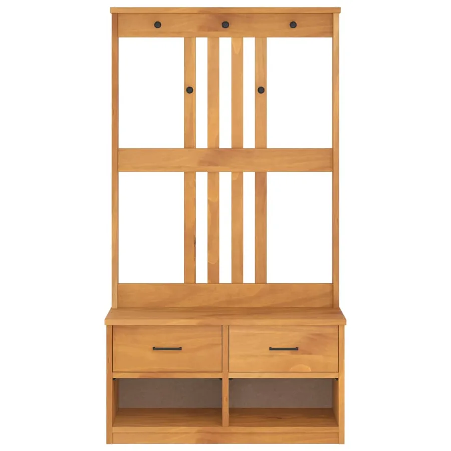 Portemanteau SANDNES 87x40x159,5 cm bois massif pin - 5