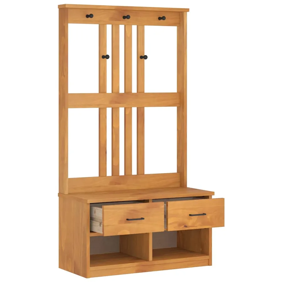 Portemanteau SANDNES 87x40x159,5 cm bois massif pin - 6