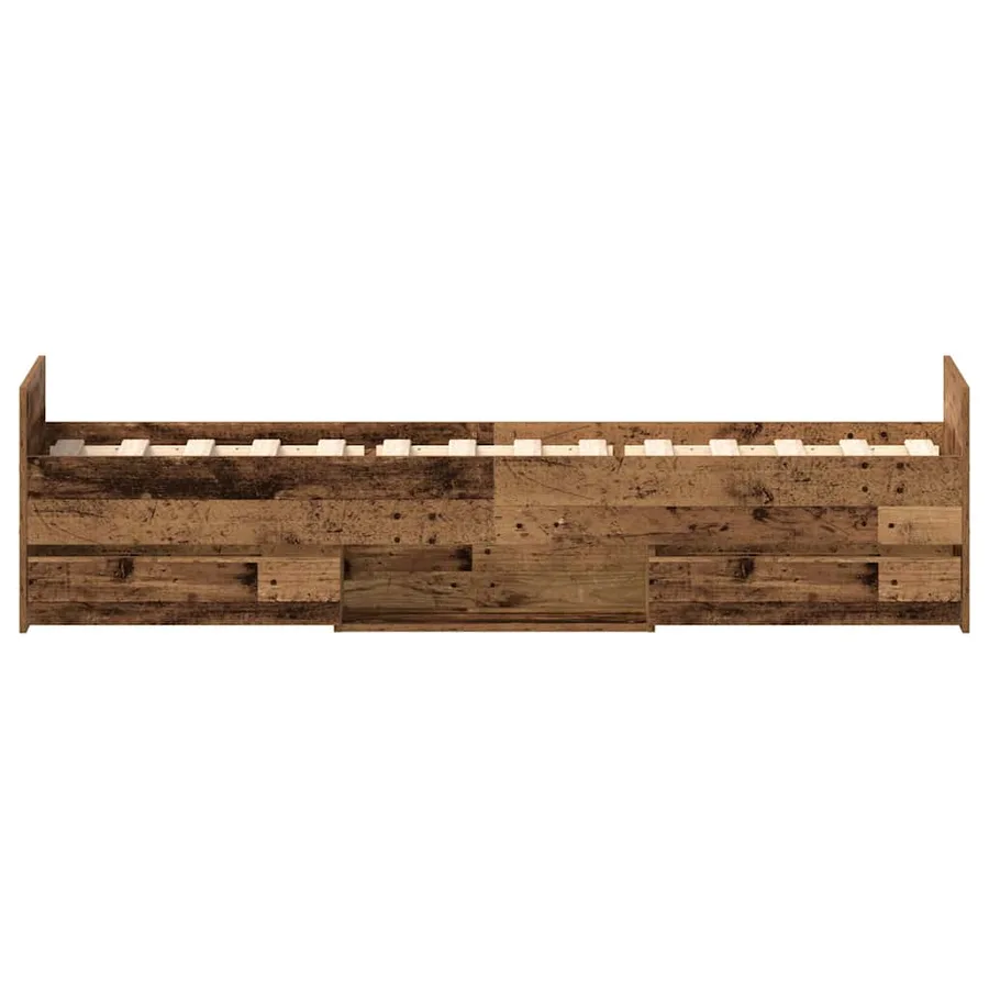 Cadre de lit sans matelas vieux bois 90x190 cm bois ingénierie - 7