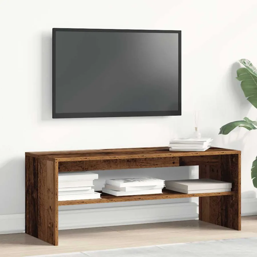 Meuble TV vieux bois 100x40x40 cm bois d'ingénierie - 3
