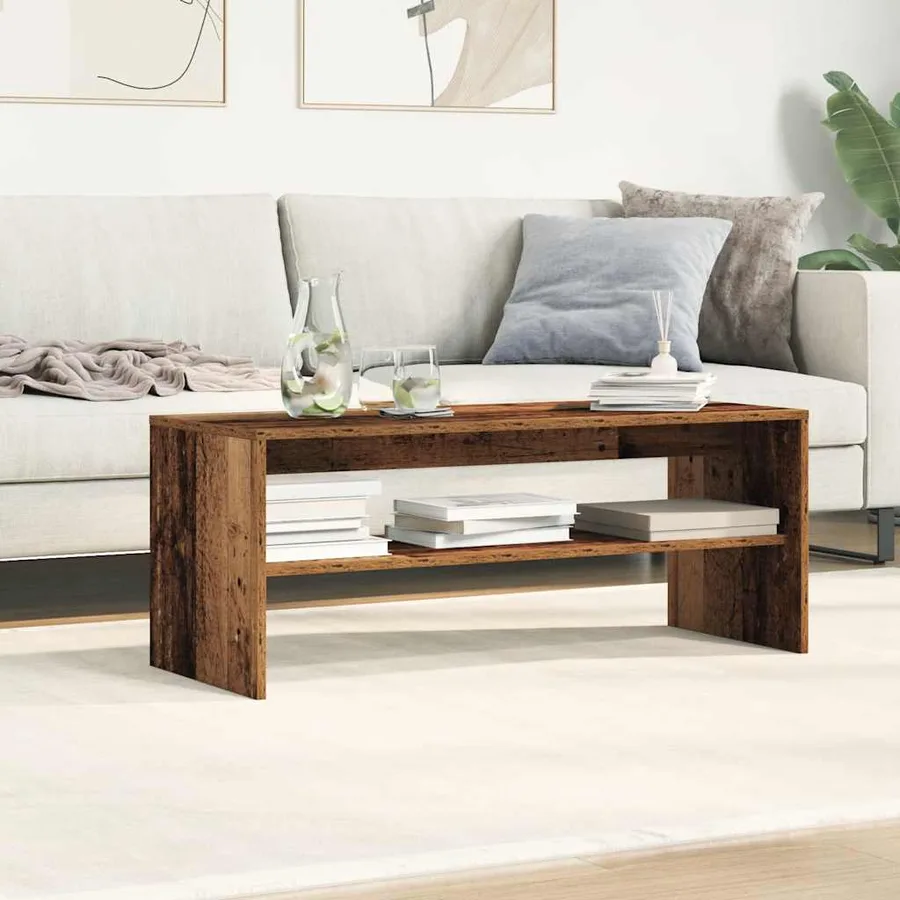 Meuble TV vieux bois 100x40x40 cm bois d'ingénierie - 4