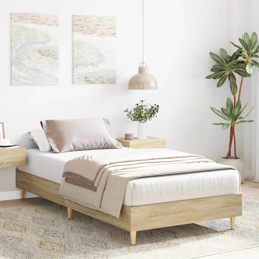 Cadre de lit sans matelas chêne sonoma 90x190 cm - 3
