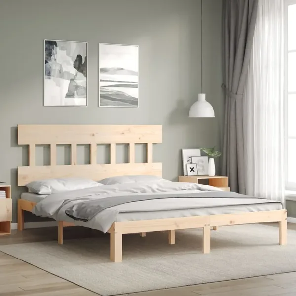 Cadre de lit sans matelas 160x200 cm bois massif de pin