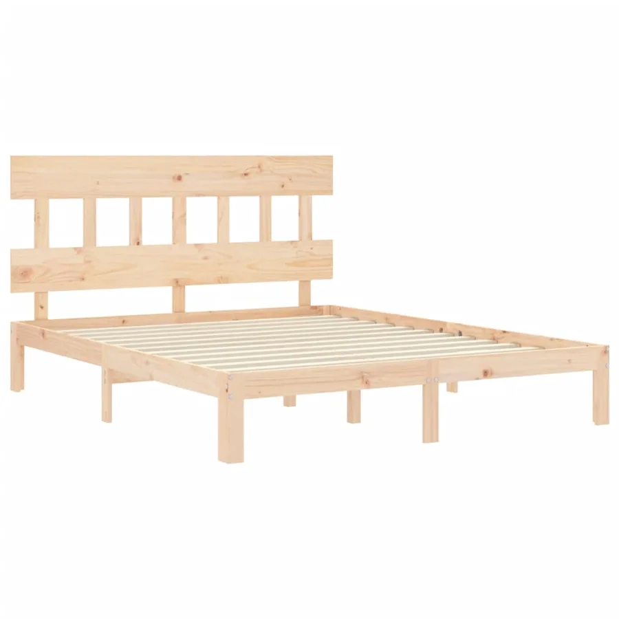Cadre de lit sans matelas 160x200 cm bois massif de pin - 5