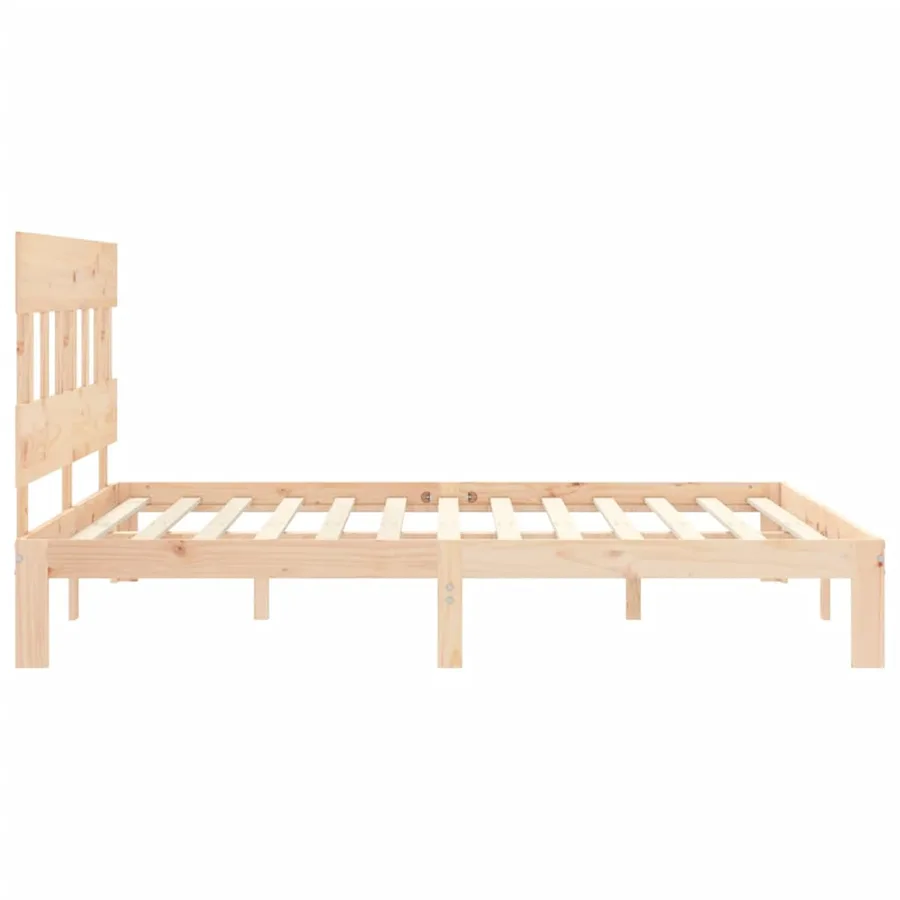 Cadre de lit sans matelas 160x200 cm bois massif de pin - 7
