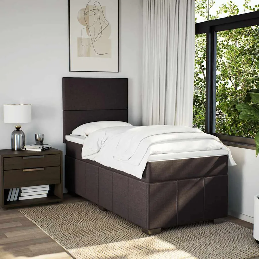 Sommier à lattes de lit avec matelas Marron foncé 90x200 cm - 3