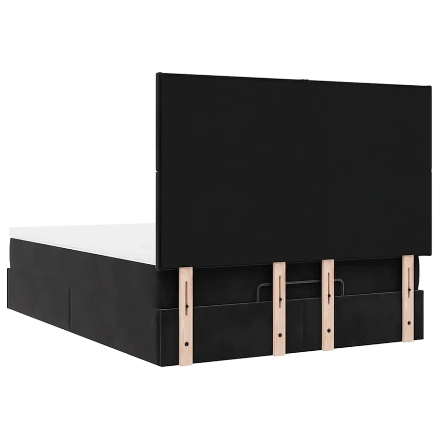 Cadre de lit ottoman avec matelas noir 140x200 cm velours - 10