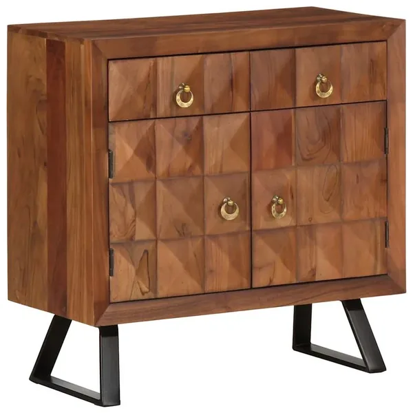 Armoire à tiroirs marron miel 70x35x70 cm bois massif d'acacia