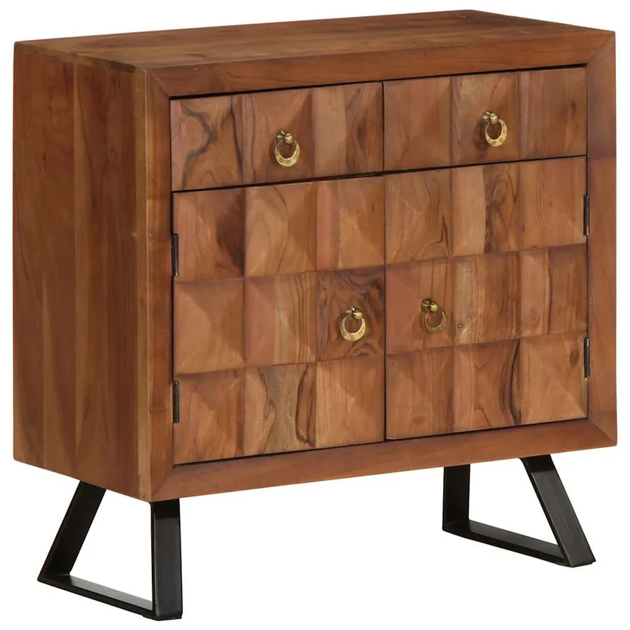 Armoire à tiroirs marron miel 70x35x70 cm bois massif d'acacia - 13