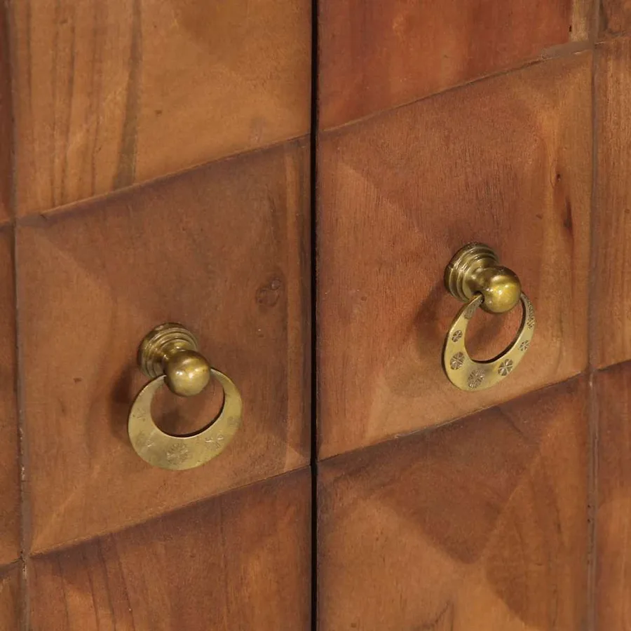 Armoire à tiroirs marron miel 70x35x70 cm bois massif d'acacia - 8