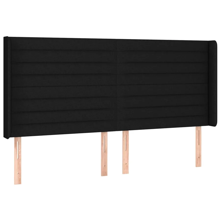 Tête de lit à LED Noir 163x16x118/128 cm Tissu - 3