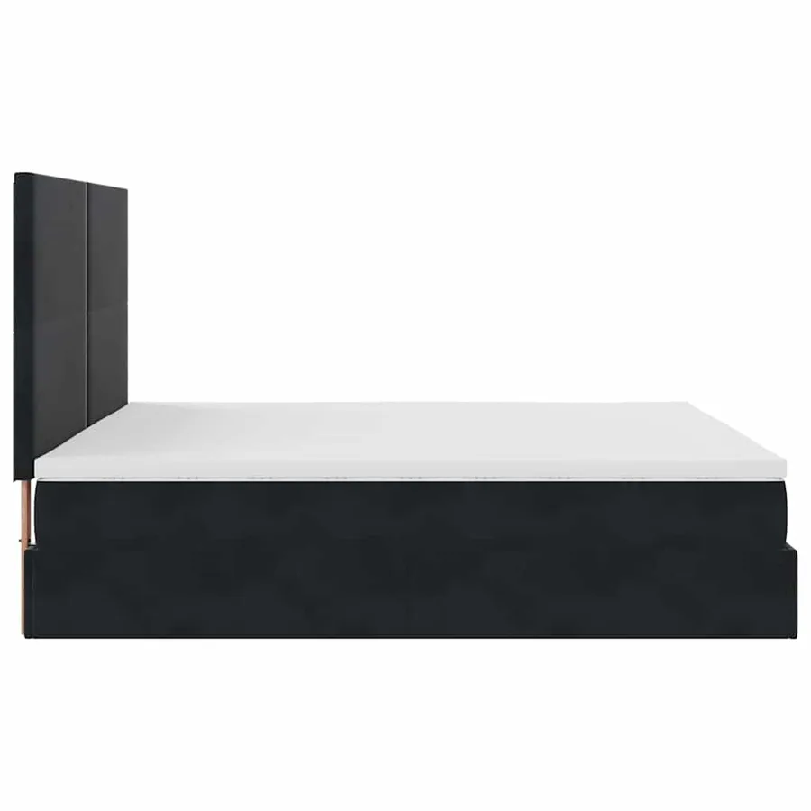 Cadre de lit ottoman avec matelas noir 160x200 cm velours - 8