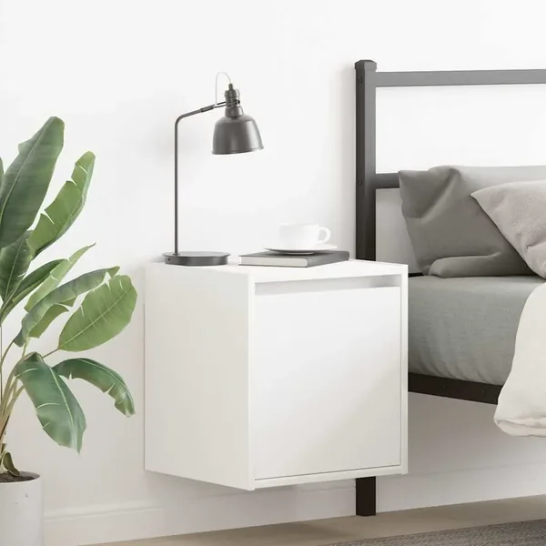 Tables de chevet murales 2 pcs blanc 38x34x40 cm