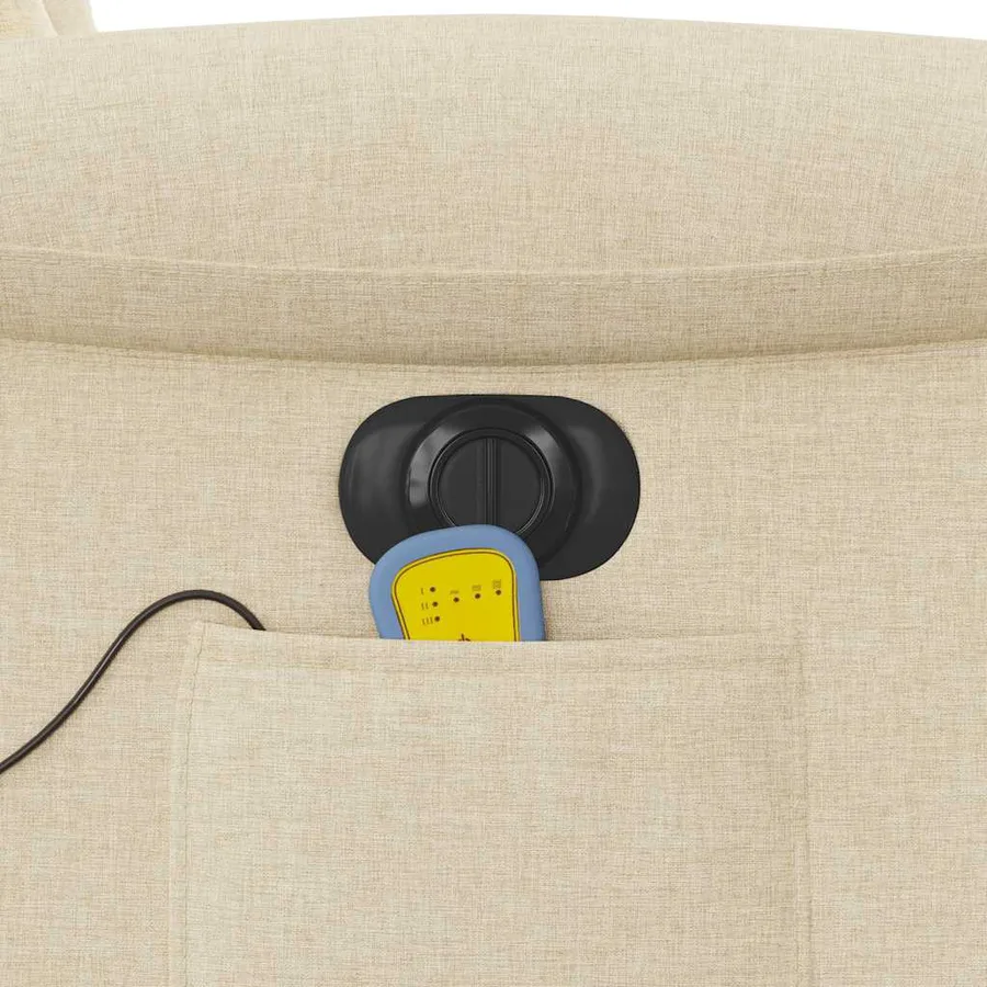 Fauteuil inclinable de massage électrique Crème Tissu - 15