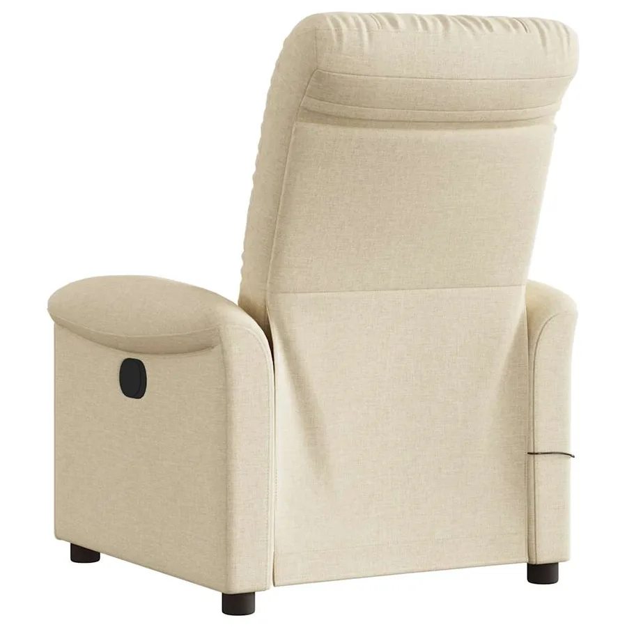 Fauteuil inclinable de massage électrique crème tissu - 7