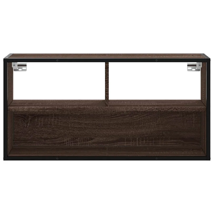 Meuble TV chêne marron 80x31x39,5 cm bois d'ingénierie et métal - 4