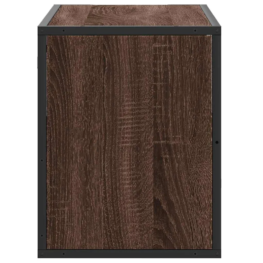 Meuble TV chêne marron 80x31x39,5 cm bois d'ingénierie et métal - 5