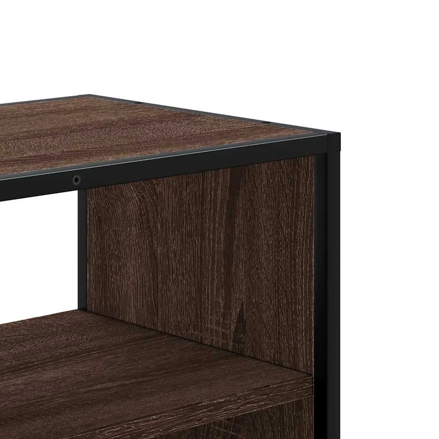 Meuble TV chêne marron 80x31x39,5 cm bois d'ingénierie et métal - 7