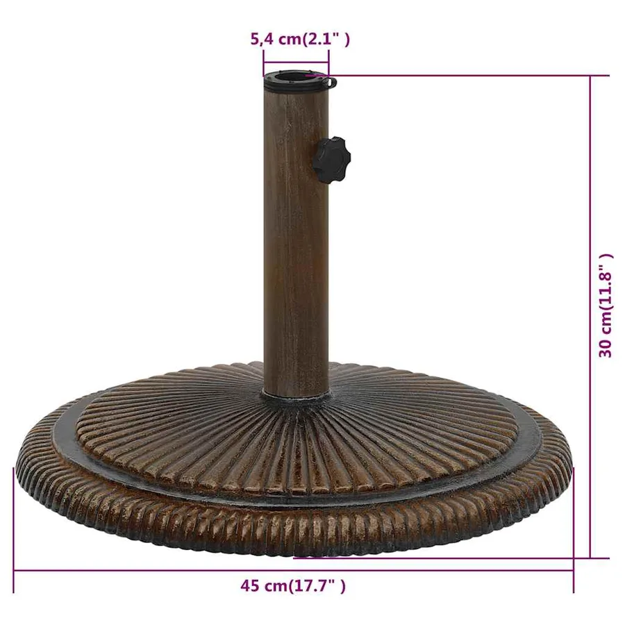 Socle de parasol Bronze 45x45x30 cm Fonte - 9