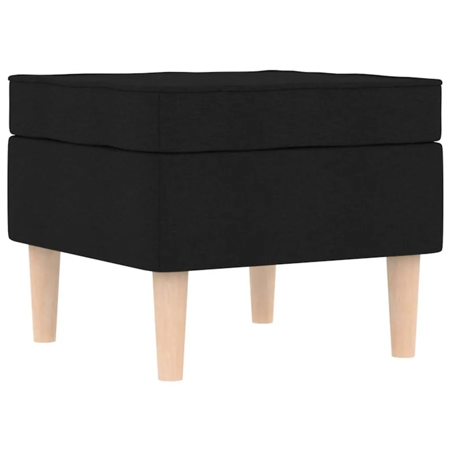 Fauteuil avec repose-pied Noir Tissu - 8