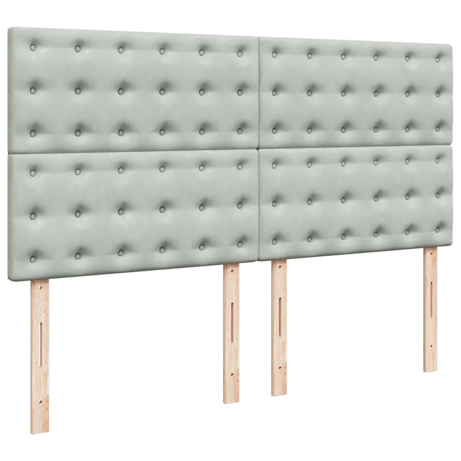 Cadre de lit ottoman et matelas gris clair 160x200cm velours - 11