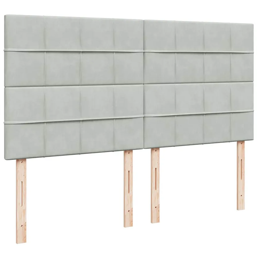 Cadre de lit ottoman et matelas gris clair 160x200cm velours - 13