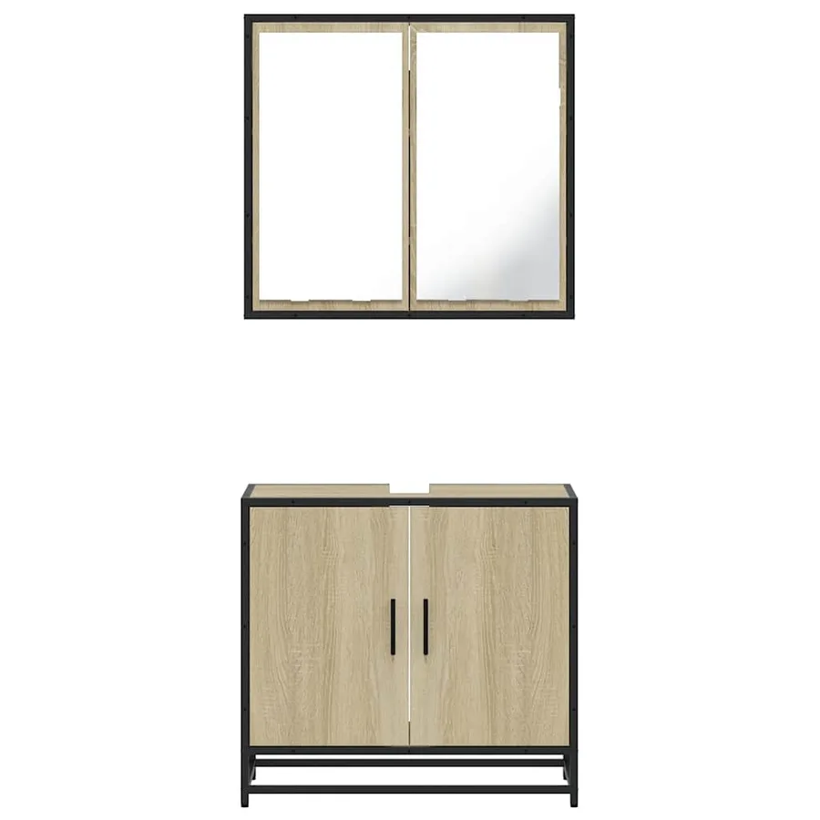 Ensemble de meubles de salle de bain 2 pcs chêne sonoma - 5