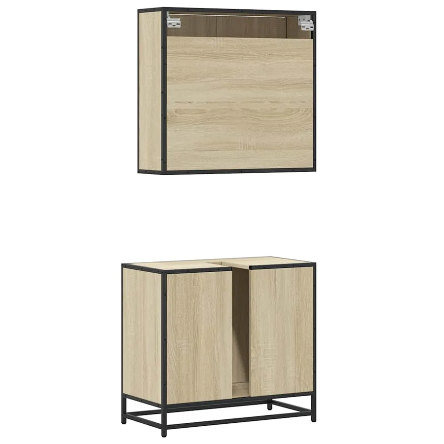 Ensemble de meubles de salle de bain 2 pcs chêne sonoma - 7