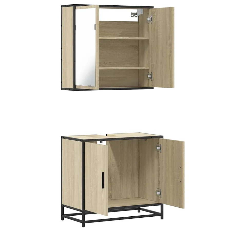 Ensemble de meubles de salle de bain 2 pcs chêne sonoma - 8