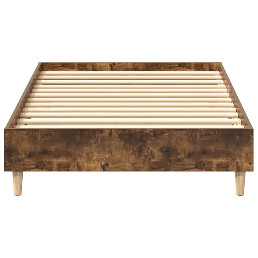 Cadre de lit sans matelas chêne fumé 90x200cm bois d'ingénierie - 5