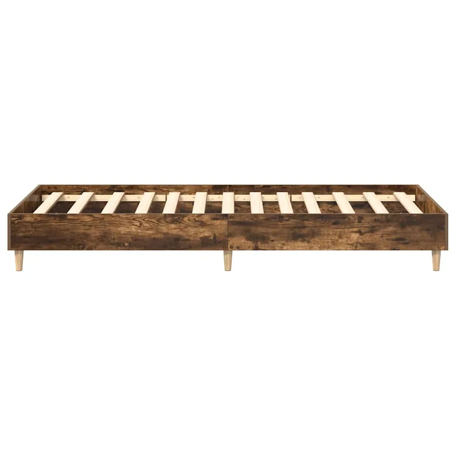 Cadre de lit sans matelas chêne fumé 90x200cm bois d'ingénierie - 6