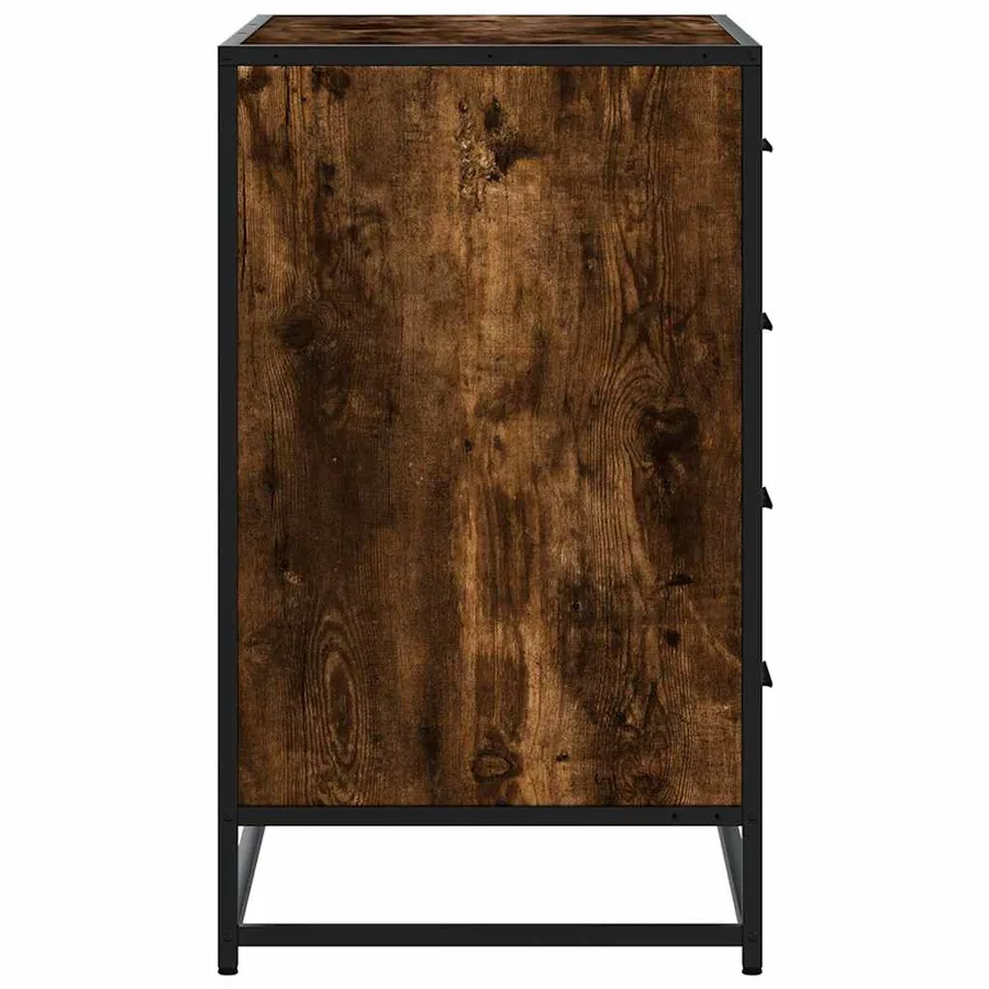 Commode chêne fumé 70x41x70 cm bois d'ingénierie - 6